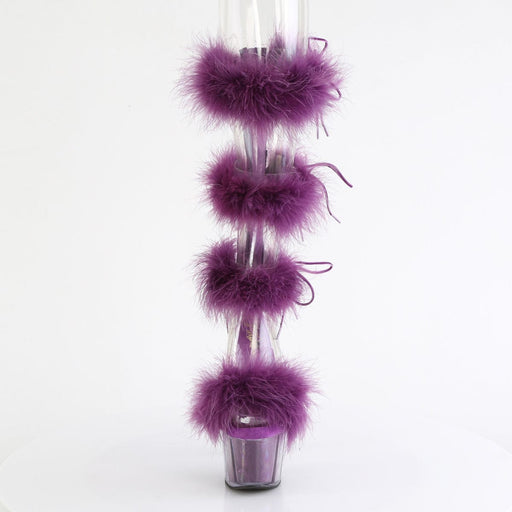 ADORE-728F Clear-Purple Fur/M Pleaser US Size (Women's): 5