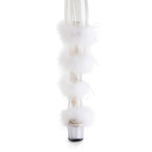 ADORE-728F Clear-White Fur/M Pleaser US Size (Women's): 5