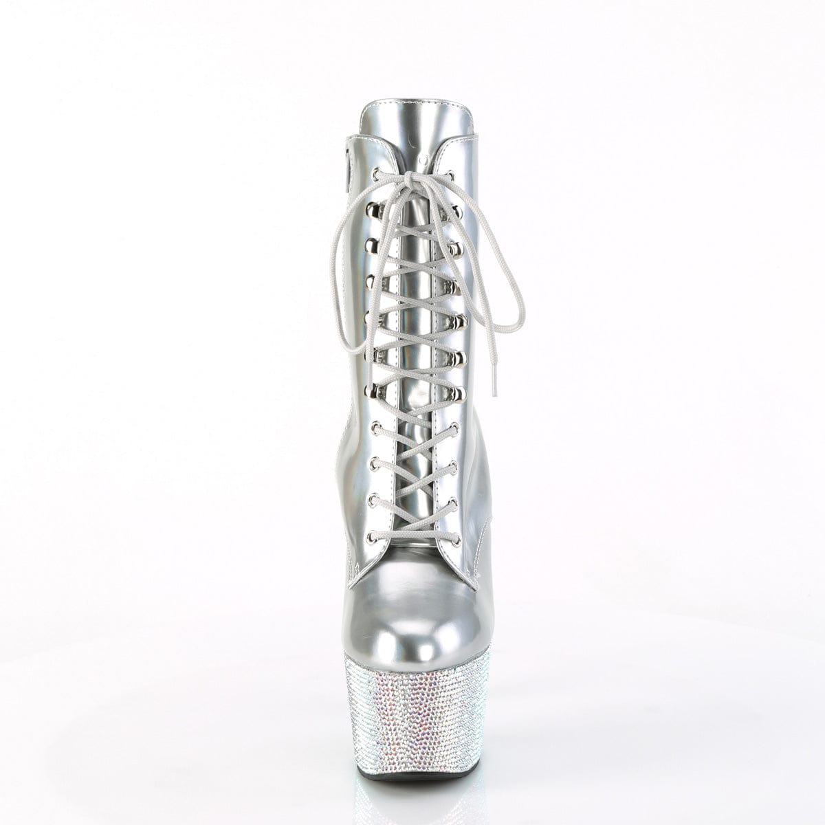 BEJEWELED-1020-7 Silver Hologram Patent/Silver AB Rhinestones Pleaser US Size (Women's): 5