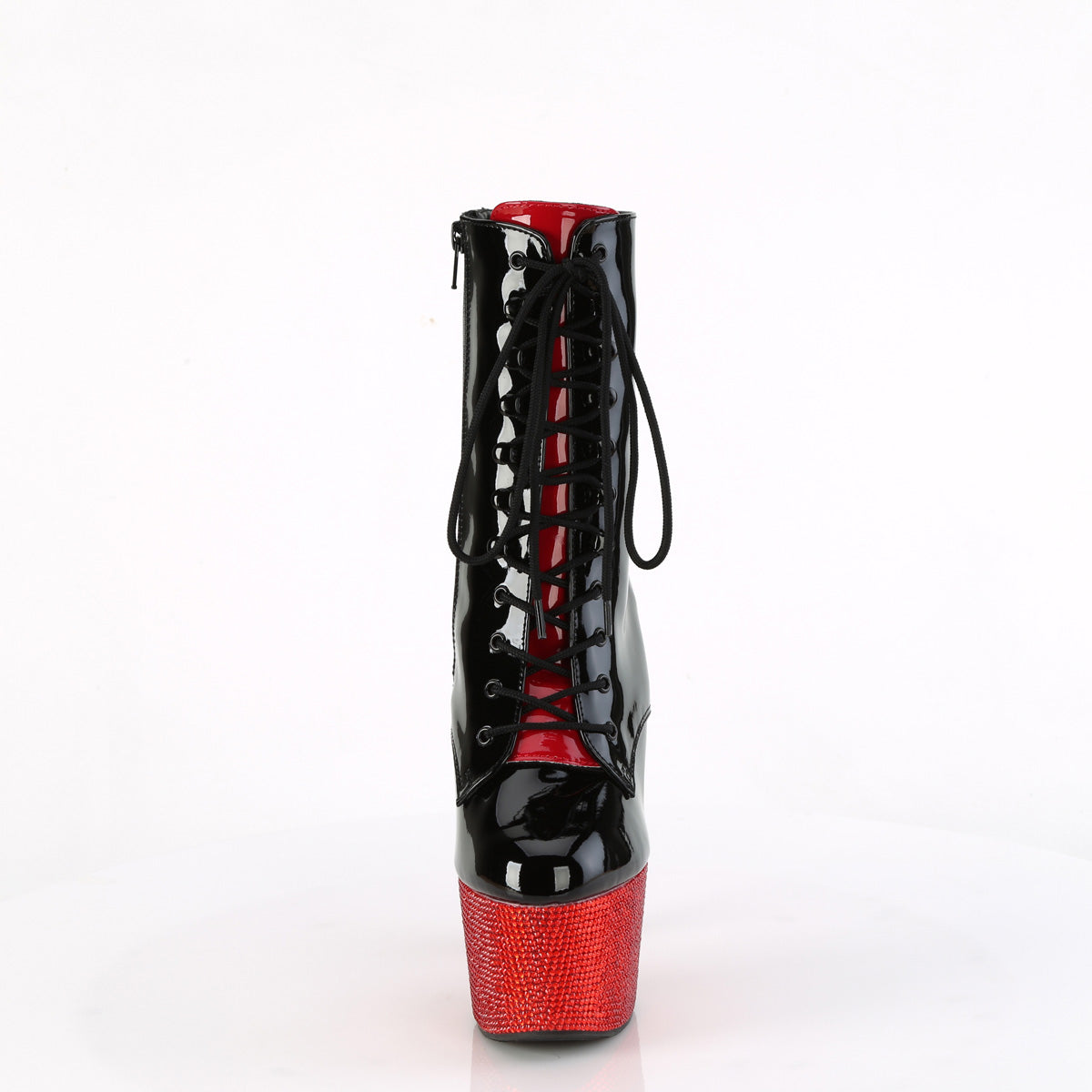 BEJEWELED-1020FH-7 Black-Red Patent/Red Rhinestones