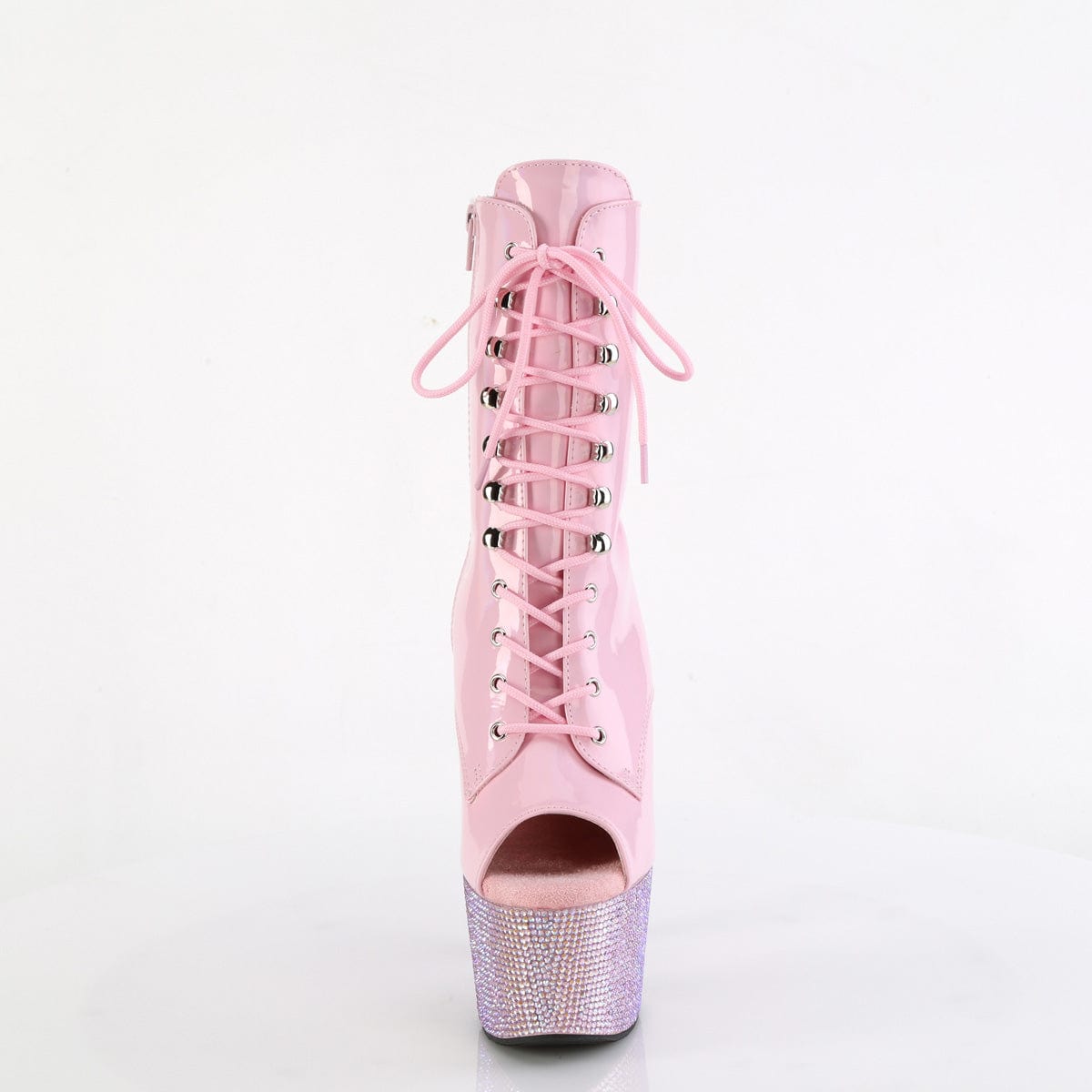 BEJEWELED-1021-7 Baby Pink Hologram Patent/Baby Pink AB Rhinestones Pleaser US Size (Women's): 5
