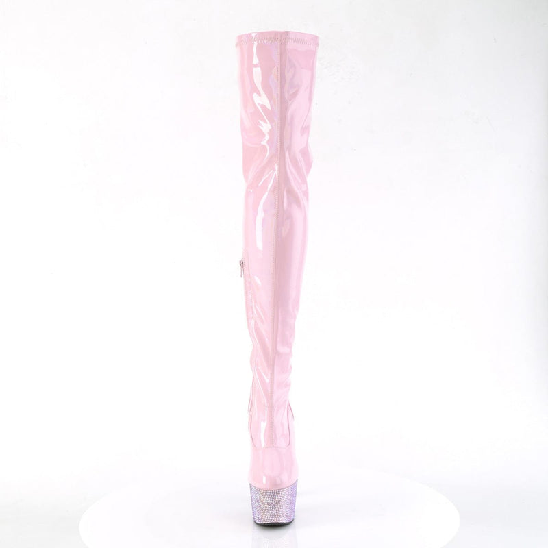 BEJEWELED-3000-7 Baby Pink Stretch Holo Patent/Baby Pink AB Rhinestones Pleaser US Size (Women's): 5