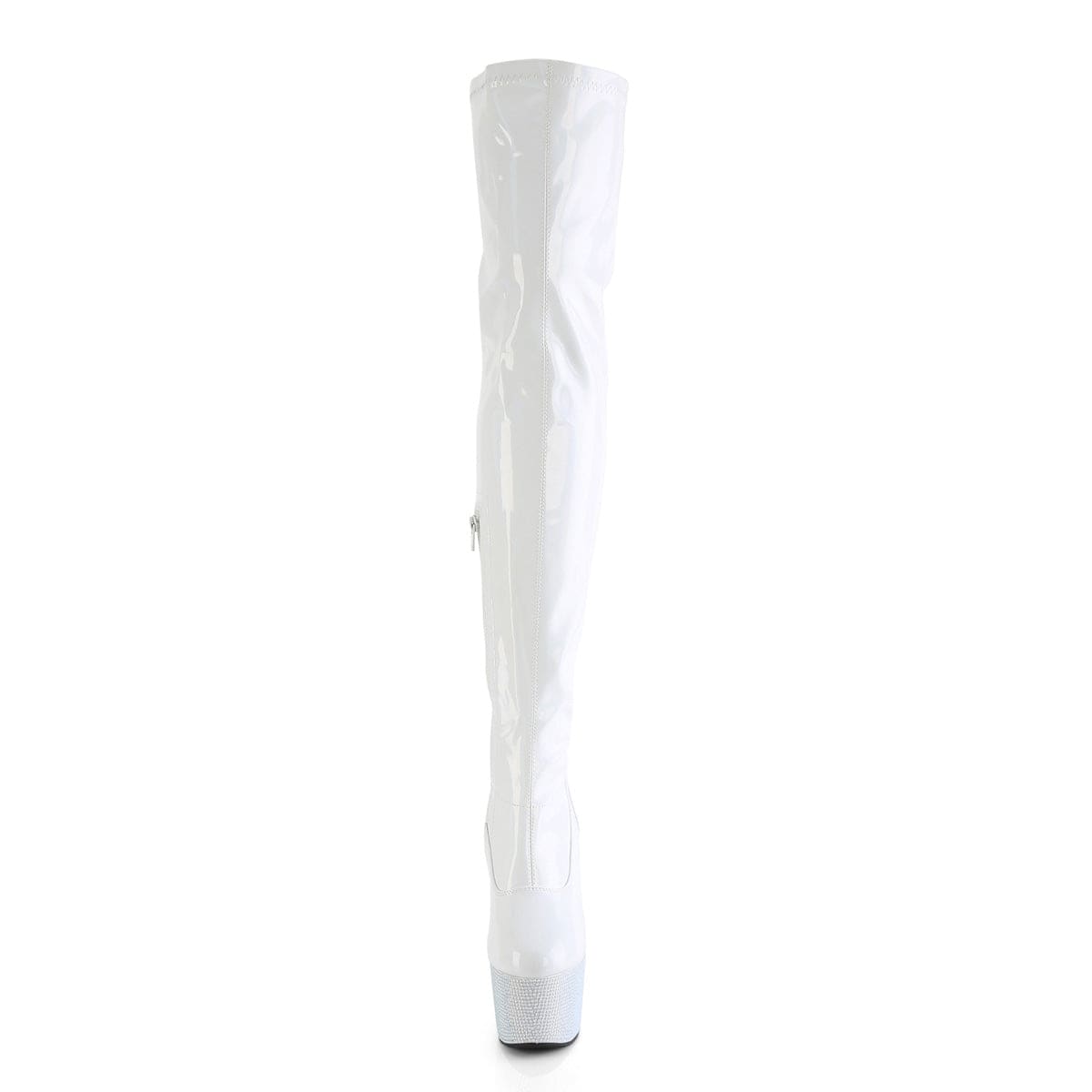 BEJEWELED-3000-7 White Stretch Hologram Patent/White Rhinestones Pleaser US Size (Women's): 5
