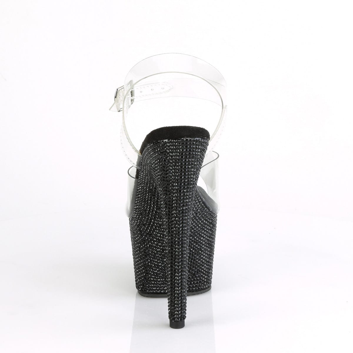 BEJEWELED-708DM Clear/Black Rhinestones Shoes Pleaser US Size (Women's): 5