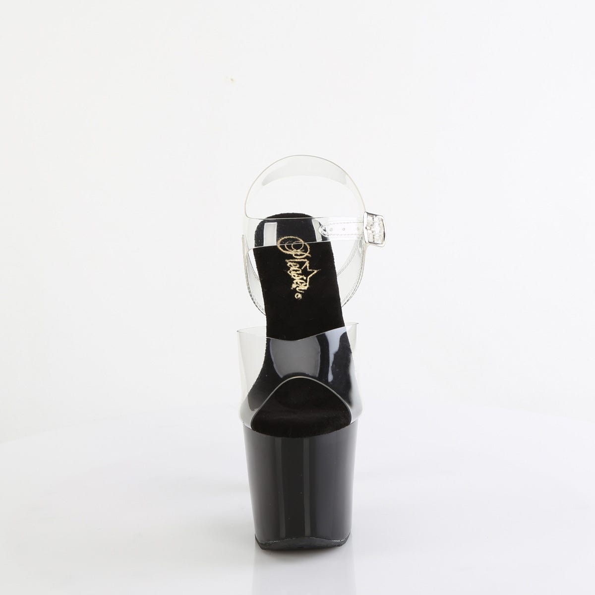 BLISS-708 Clear/Black-Clear Pleaser US Size (Women's): 5