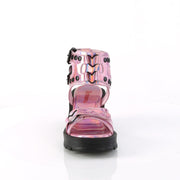 BRATTY-07 Pink Hologram Patent Demonia US Size (Women's): 6