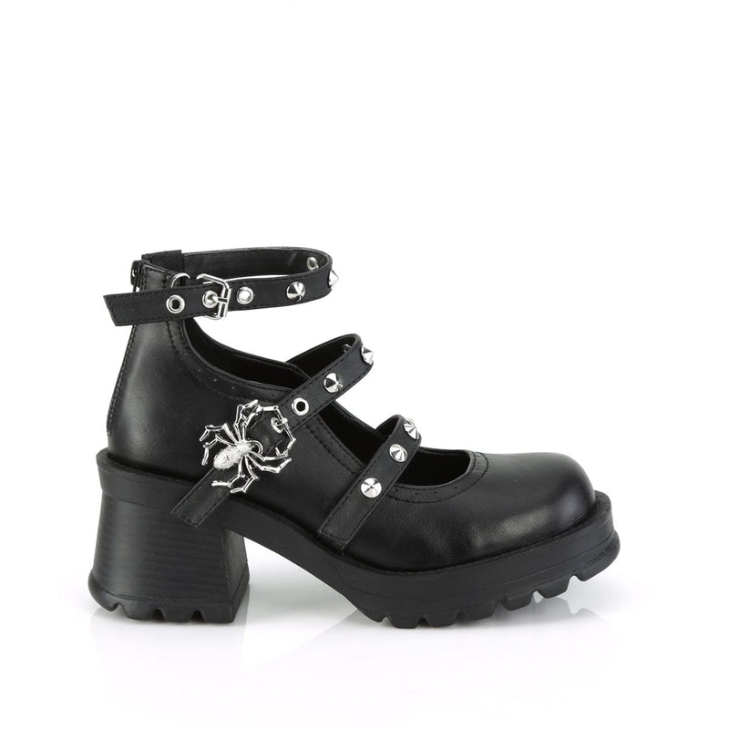 BRATTY-30 Black Vegan Leather Demonia US Size (Women's): 6