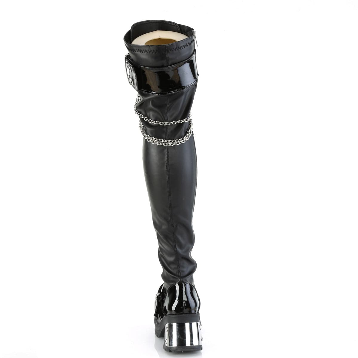 BRATTY-304 Black Stretch Vegan Leather Demonia US Size (Women's): 6