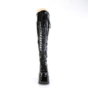 CAMEL-300WC Black Stretch Patent Demonia US Size (Women's): 6
