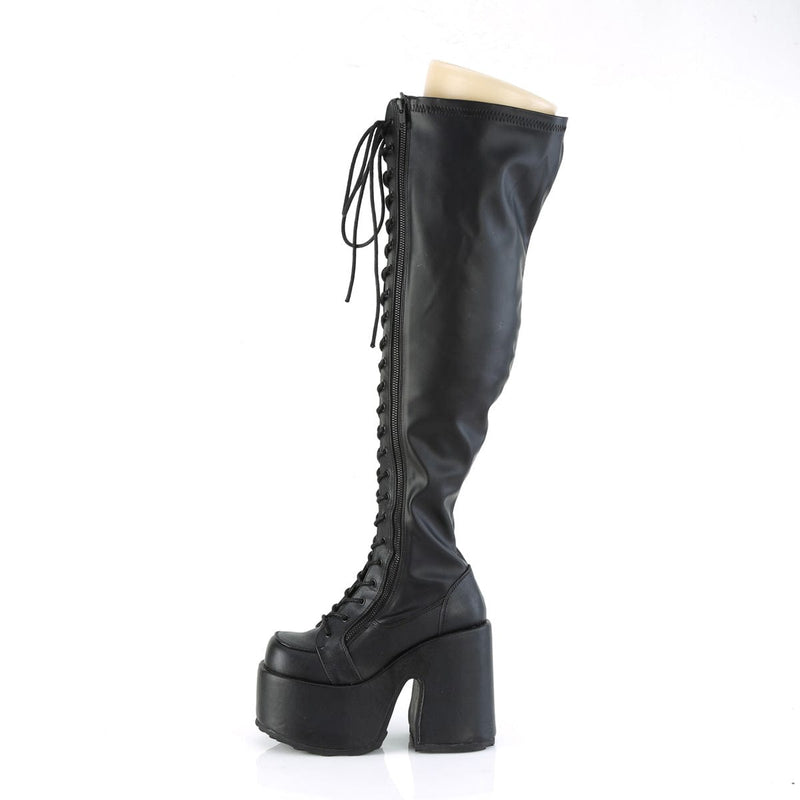 CAMEL-300WC Black Stretch Vegan Leather Demonia US Size (Women's): 6