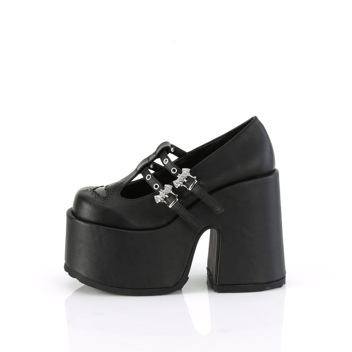 CAMEL-55 Black Vegan Leather Demonia US Size (Women's): 6