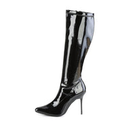 CLASSIQUE-2000 Black Stretch Patent Knee Boot Pleaser US Size (Women's): 5