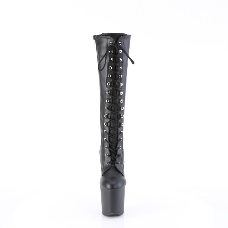 CRAZE-2023 Black Stretch Faux Leather/Black Matte Pleaser US Size (Women's): 6