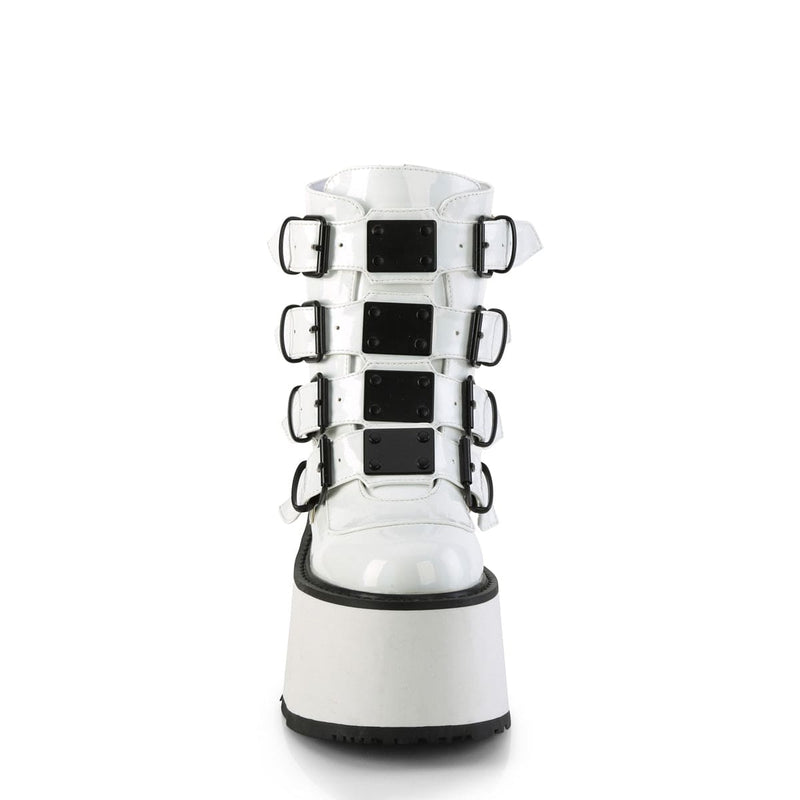 DAMNED-105 White Hologram Patent Demonia US Size (Women's): 6