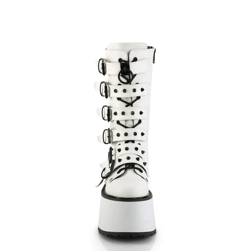 DAMNED-225 White Vegan Leather Demonia US Size (Women's): 6