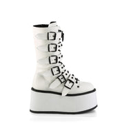 DAMNED-225 White Vegan Leather Demonia US Size (Women's): 6