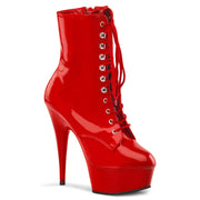 DELIGHT-1020 Red Patent/Red Ankle Boot Pleaser US Size (Women's): 5