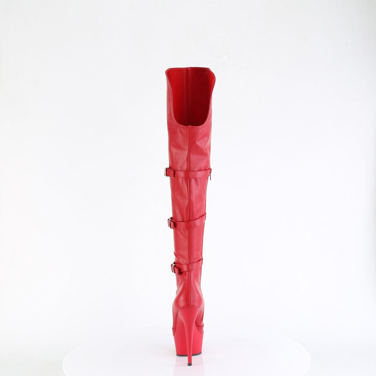 DELIGHT-3018 Red Stretch Faux Leather/Red Matte Pleaser US Size (Women's): 5