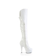 DELIGHT-3018 White Stretch Patent/White Pleaser US Size (Women's): 5