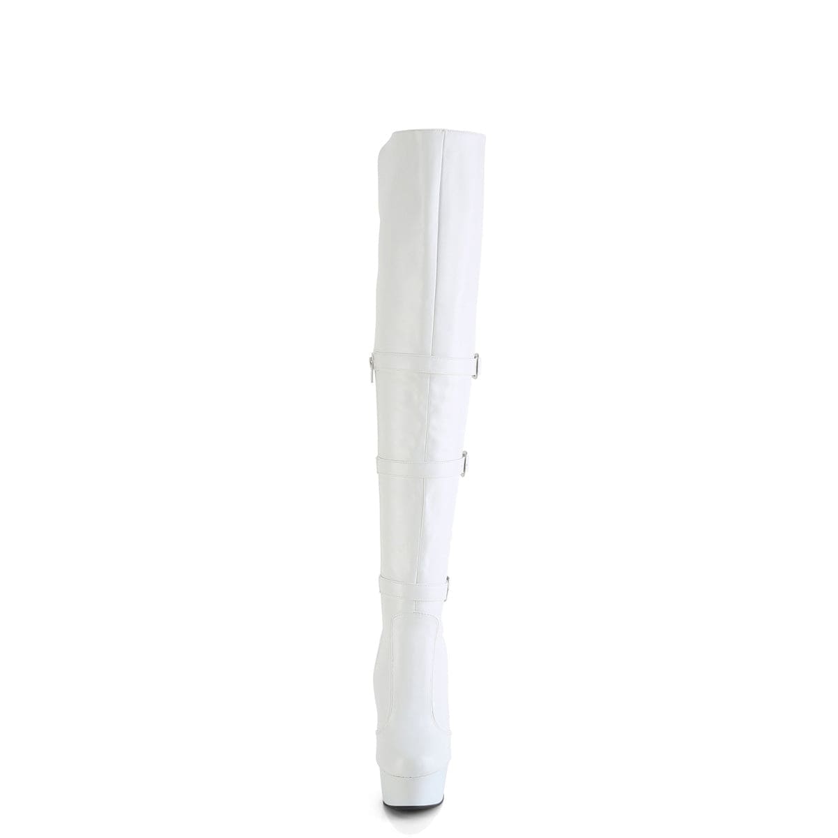 DELIGHT-3018 White Stretch Faux Leather/White Matte Pleaser US Size (Women's): 5