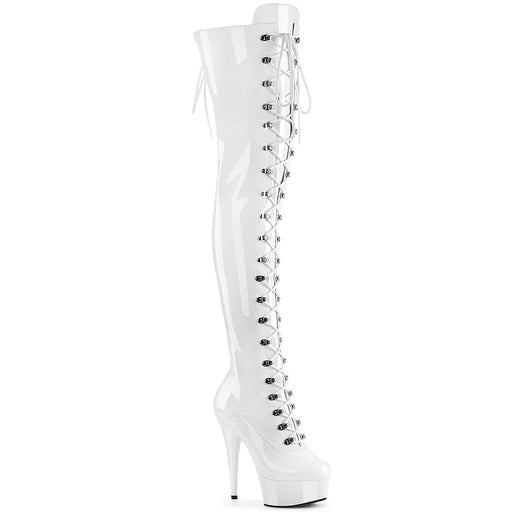DELIGHT-3022 White Stretch Patent/White Pleaser US Size (Women's): 5