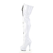 DELIGHT-3027 White-Black Stretch Patent/White Pleaser US Size (Women's): 5