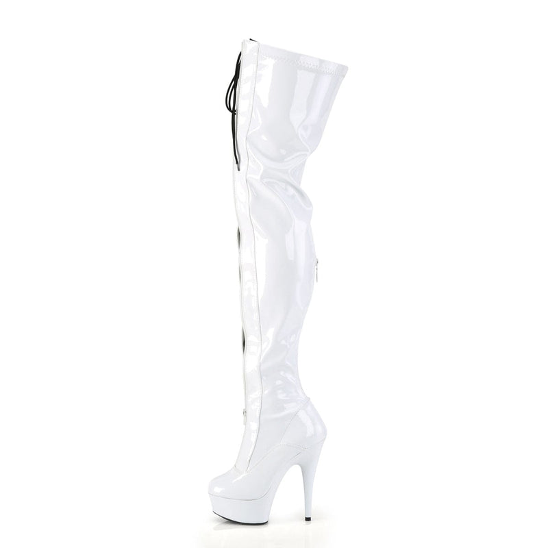 DELIGHT-3027 White-Black Stretch Patent/White Pleaser US Size (Women's): 5