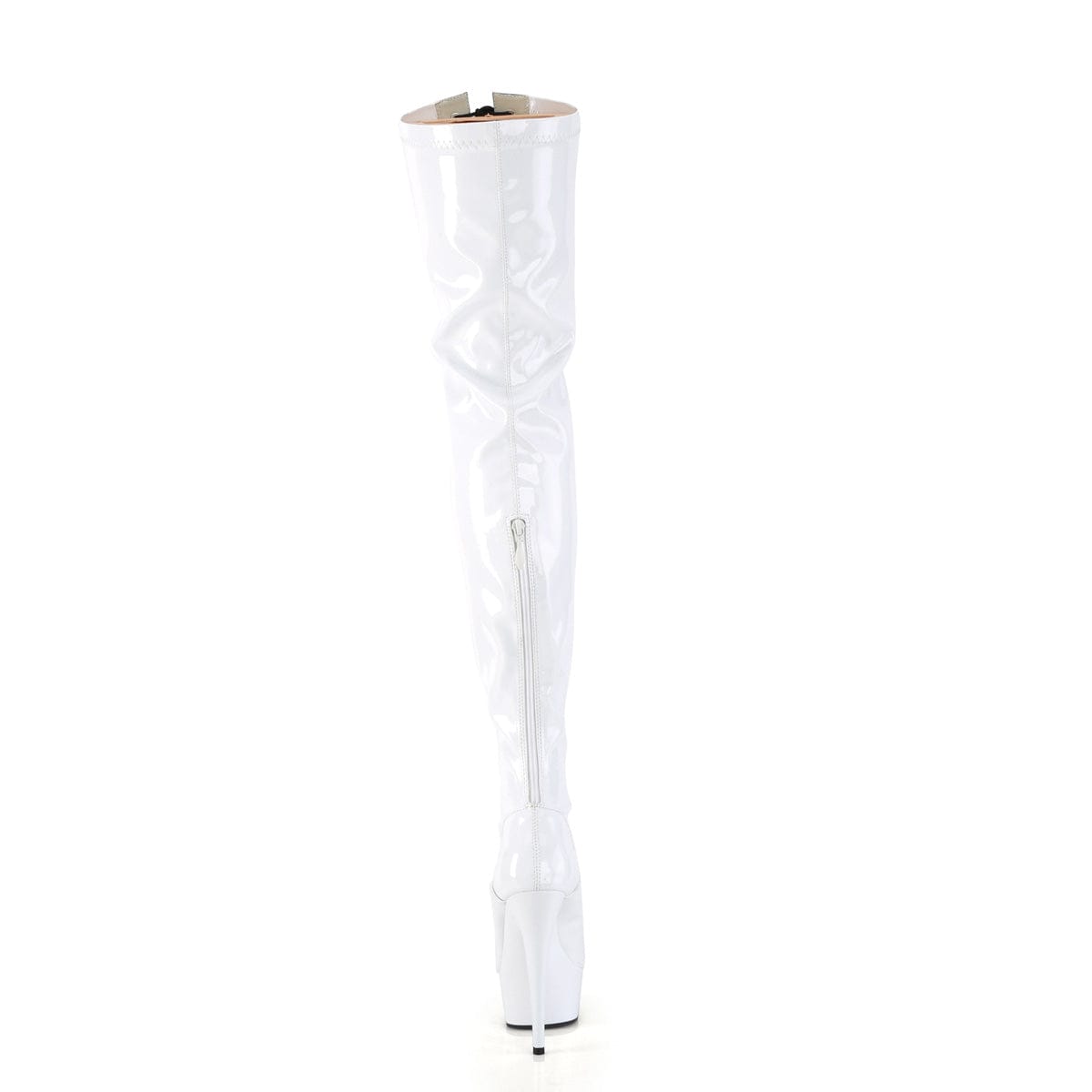 DELIGHT-3027 White-Black Stretch Patent/White Pleaser US Size (Women's): 5