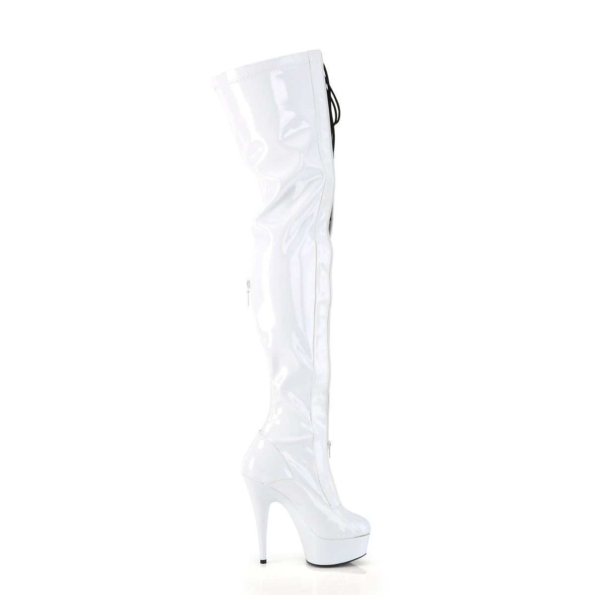 DELIGHT-3027 White-Black Stretch Patent/White Pleaser US Size (Women's): 5
