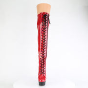 DELIGHT-3029 Red Stretch Hologram Patent/Black Matte Pleaser US Size (Women's): 5
