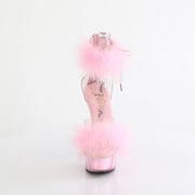 DELIGHT-624F Clear-Baby Pink Fur/M Pleaser US Size (Women's): 5