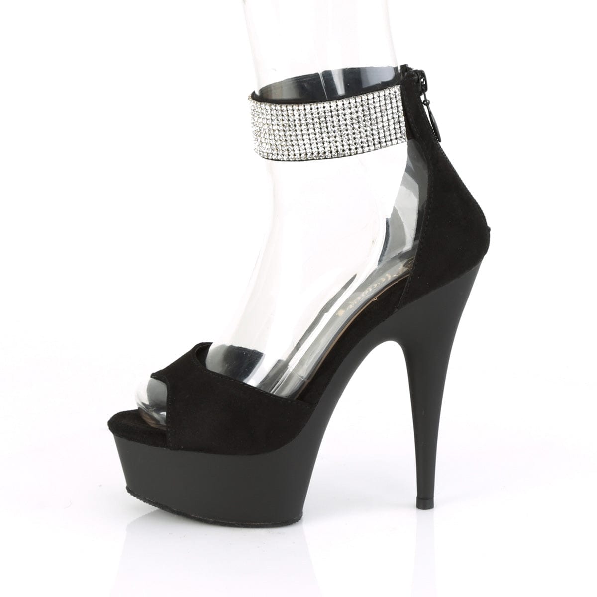 DELIGHT-625 Black Faux Suede/Black Matte Platform Sandal Pleaser US Size (Women's): 5