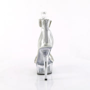 DELIGHT-641 Silver Shimmery Fabric/Clear Pleaser US Size (Women's): 5