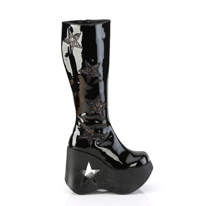 DYNAMITE-218 Black Patent -Black Multi Glitter Demonia US Size (Women's): 6