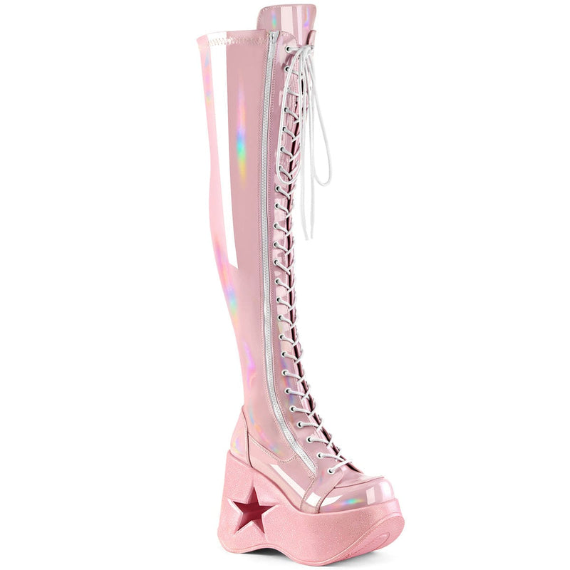 DYNAMITE-300 Baby Pink Stretch Hologram Demonia US Size (Women's): 6