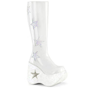 DYNAMITE-218 White Patent -White Multi Glitter Demonia US Size (Women's): 6