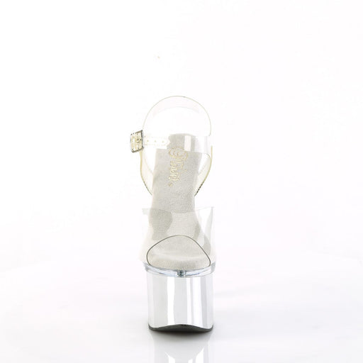 ESTEEM-708 Clear/Clear-Silver Chrome Pleaser US Size (Women's): 5