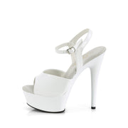 EXCITE-609 White Patent/White Platform Sandal Pleaser US Size (Women's): 5