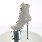 FLAMINGO-1020CHRS Silver Rhinestones/Silver Chrome Ankle Boot Pleaser US Size (Women's): 5