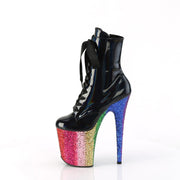 FLAMINGO-1020HG Black Hologram Patent/Rainbow Glitter Pleaser US Size (Women's): 5