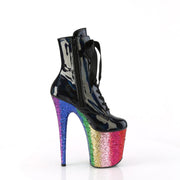 FLAMINGO-1020HG Black Hologram Patent/Rainbow Glitter Pleaser US Size (Women's): 5