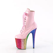 FLAMINGO-1020HG Baby Pink Hologram Patent/Rainbow Glitter Pleaser US Size (Women's): 5