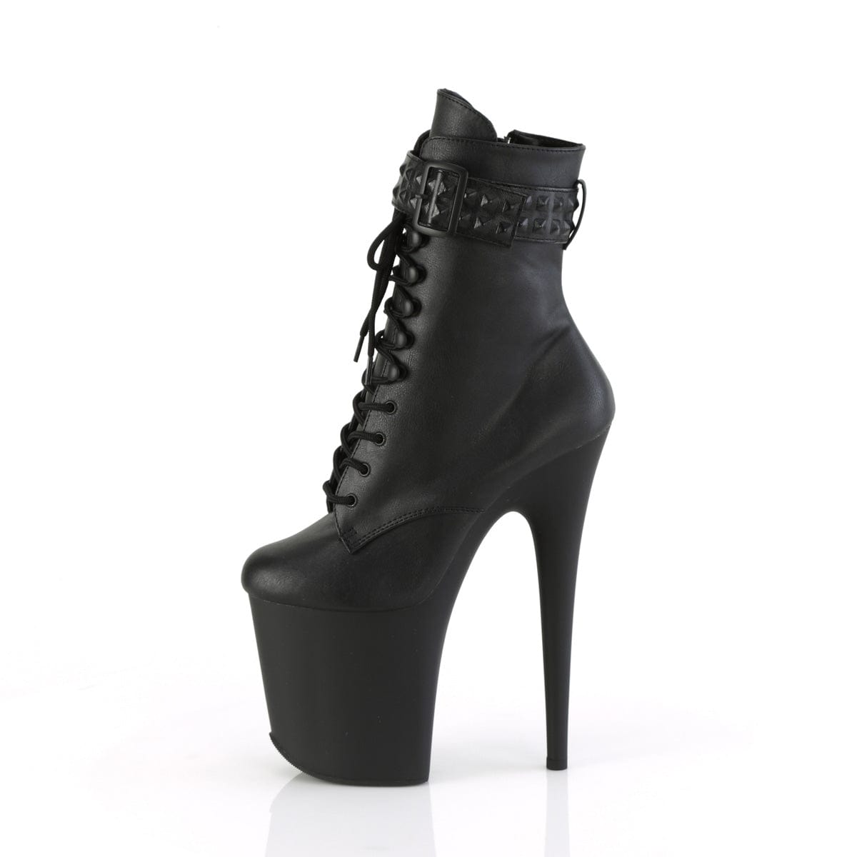 FLAMINGO-1020STR Black Faux Leather/Black Matte Pleaser US Size (Women's): 5