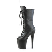 FLAMINGO-1051WR Black Faux Leather/Black Faux Leather Mid-Calf Boot Pleaser US Size (Women's): 5