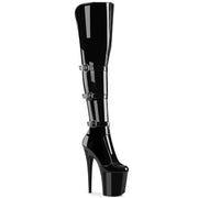 FLAMINGO-3018 Black Stretch Patent/Black Pleaser US Size (Women's): 5
