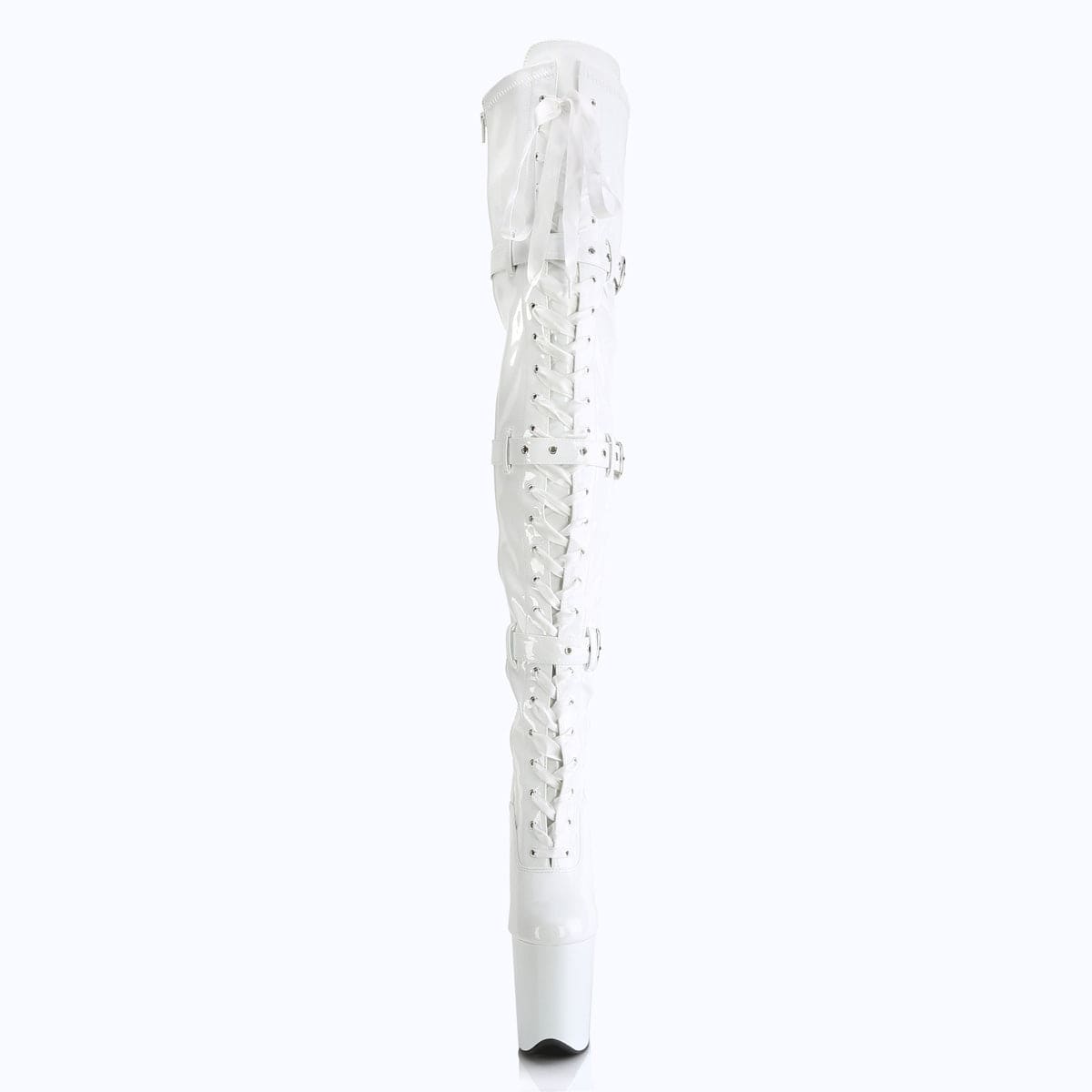FLAMINGO-3028 White Stretch Patent/White Pleaser US Size (Women's): 6
