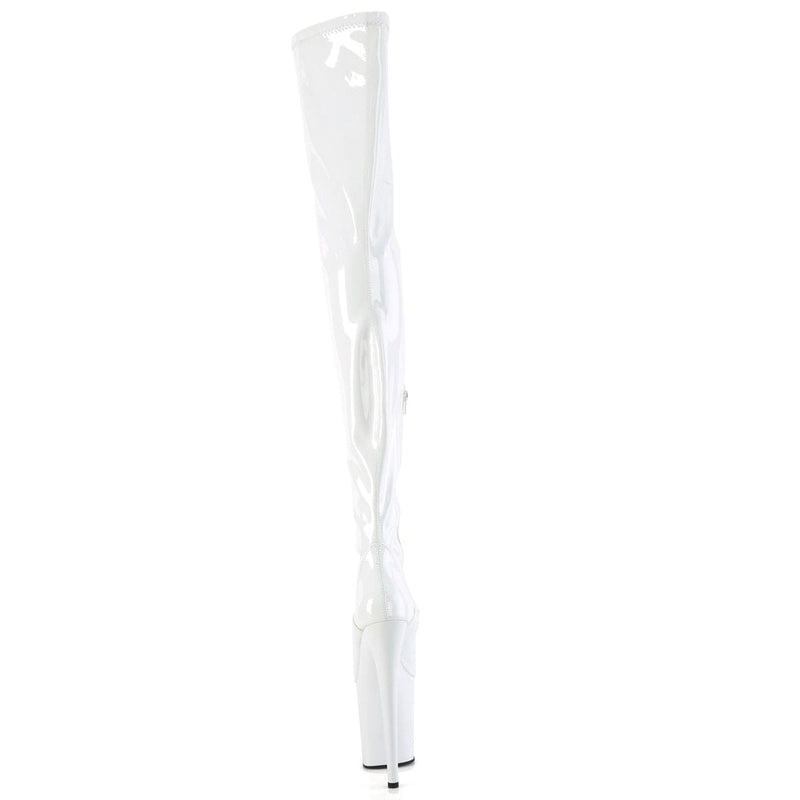 FLAMINGO-4000 White Stretch Patent/White Pleaser US Size (Women's): 5