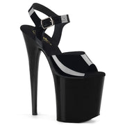 FLAMINGO-808N Black (Jelly-Like) TPU/Black Platform Sandal Pleaser US Size (Women's): 5