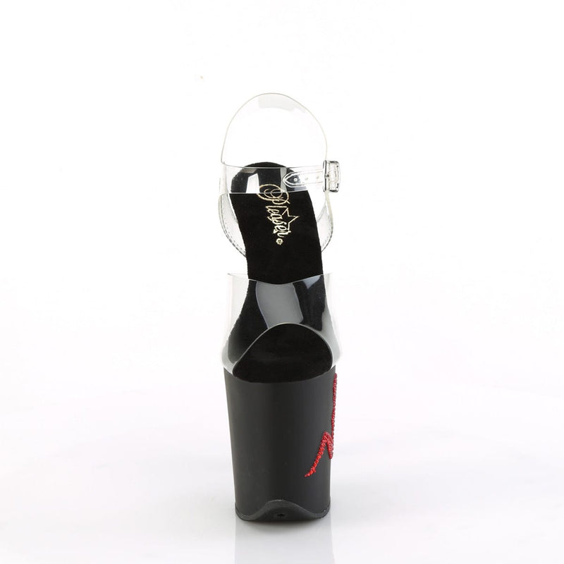 FLAMINGO-808TGRS Clear/Black-Red Pleaser US Size (Women's): 5