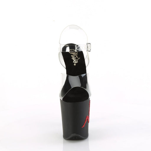 FLAMINGO-808TGRS Clear/Black-Red Pleaser US Size (Women's): 5